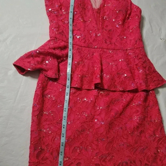 Hailey Logan by Adrianna Papell Women lace  sequins Pink Cocktail Dress 11 - Picture 4 of 12